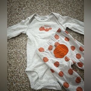 Carter's Cream and Orange Pumpkin Bodysuit